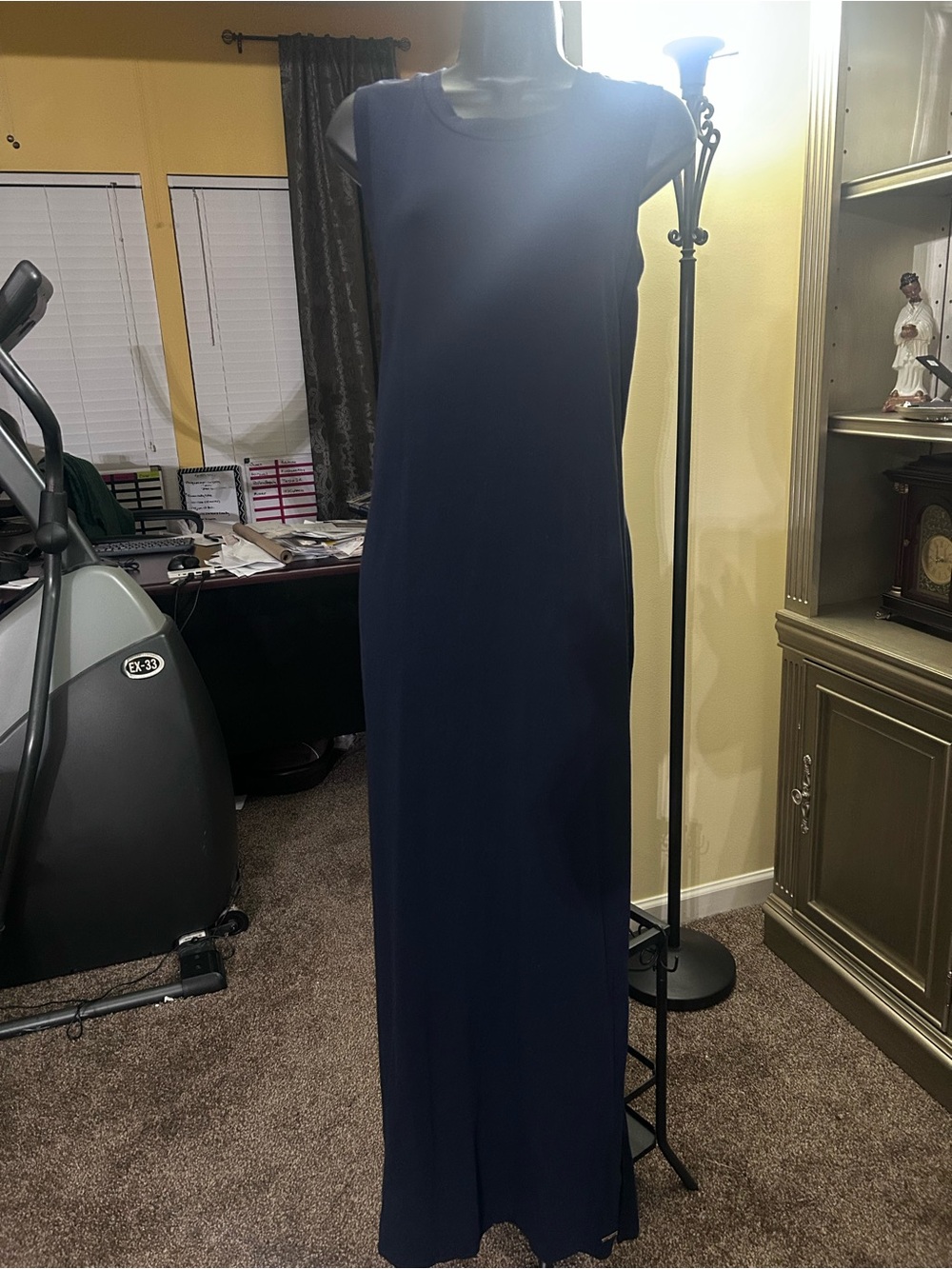 Calvin Klein Sleeveless Navy Blue Maxi Dress size L